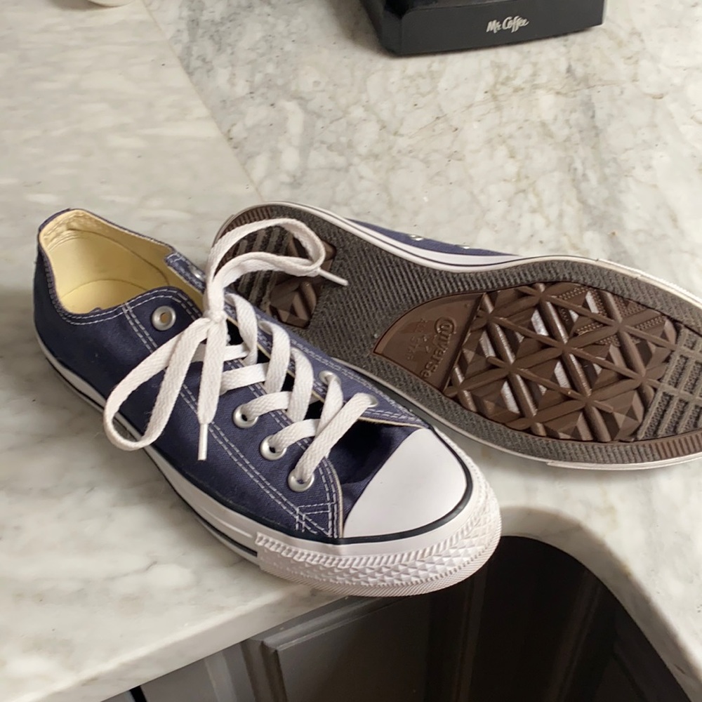 Navy Converse classic style size 9W/7M.  Worn once.